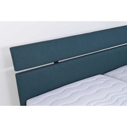 Letto imbottito con materasso e spazio di archiviazione ALIS 180x200 cm blu petrolio