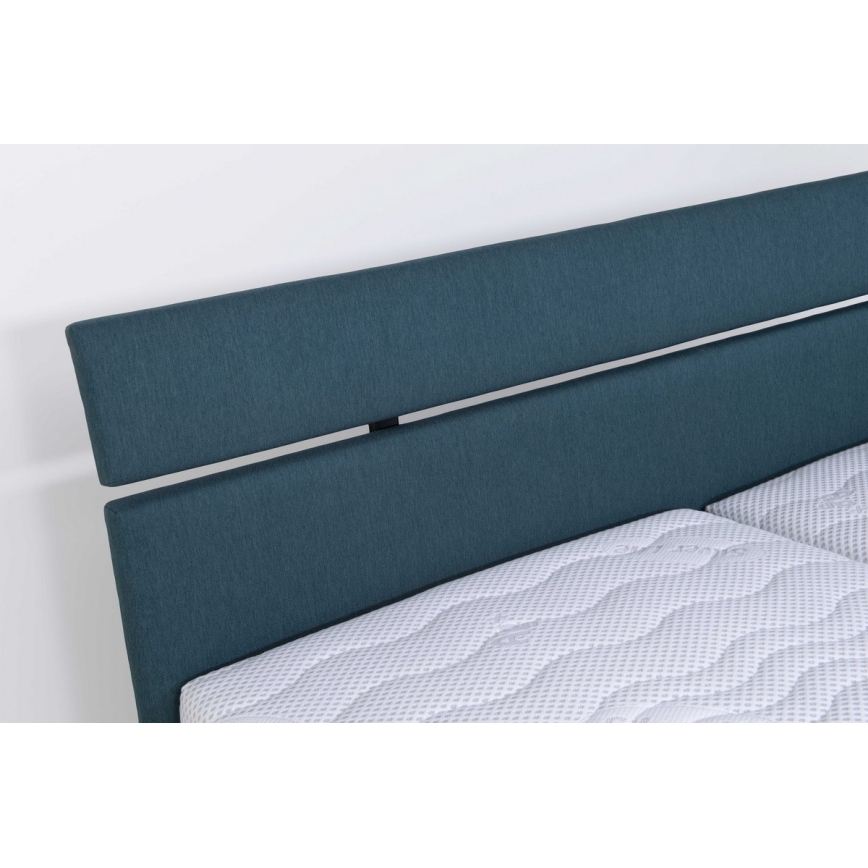 Letto imbottito con materasso e spazio di archiviazione ALIS 180x200 cm blu petrolio