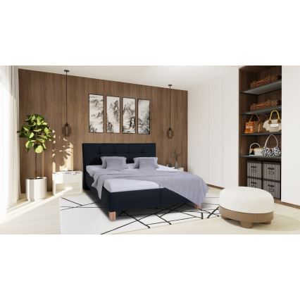 Letto imbottito con materasso e spazio di archiviazione MARIA 160x200 cm antracite