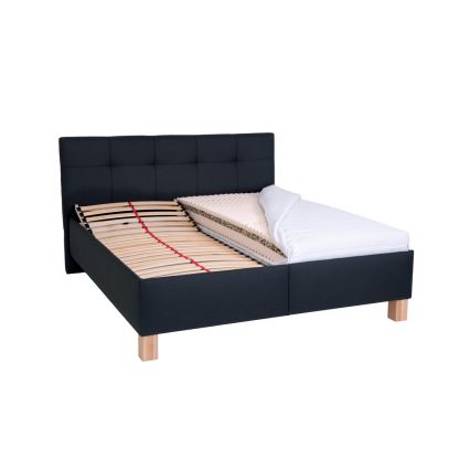 Letto imbottito con materasso e spazio di archiviazione MARIA 160x200 cm antracite