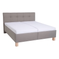 Letto imbottito con materasso e spazio di archiviazione MARIA 180x200 cm taupe
