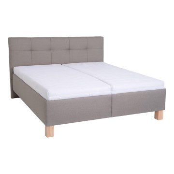 Letto imbottito con materasso e spazio di archiviazione MARIA 180x200 cm taupe