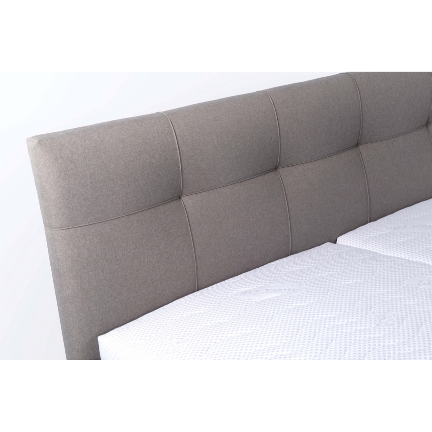 Letto imbottito con materasso e spazio di archiviazione MARIA 180x200 cm taupe