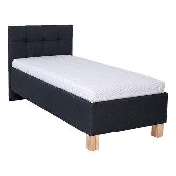 Letto imbottito con materasso e spazio di archiviazione MARIA ONE 90x200 cm antracite