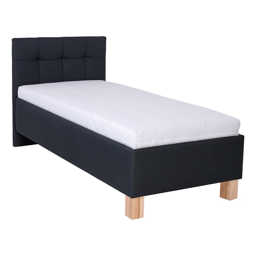 Letto imbottito con materasso e spazio di archiviazione MARIA ONE 90x200 cm antracite