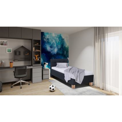 Letto imbottito con materasso e spazio di archiviazione MARIA ONE 90x200 cm antracite