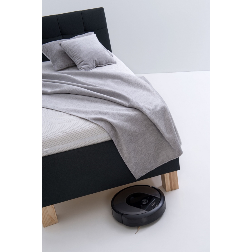 Letto imbottito con materasso e spazio di archiviazione MARIA ONE 90x200 cm antracite