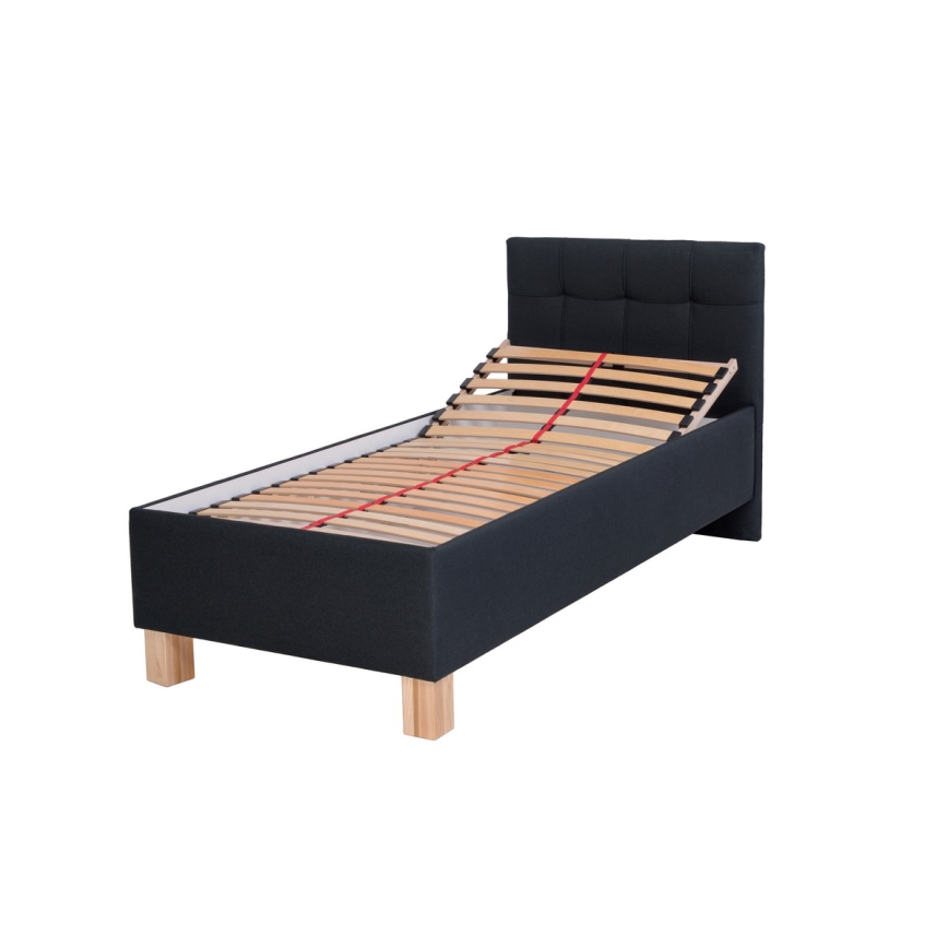 Letto imbottito con materasso e spazio di archiviazione MARIA ONE 90x200 cm antracite