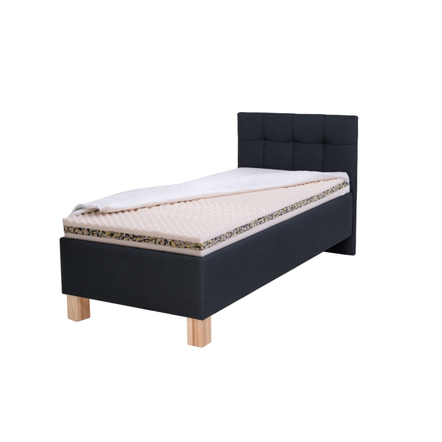 Letto imbottito con materasso e spazio di archiviazione MARIA ONE 90x200 cm antracite