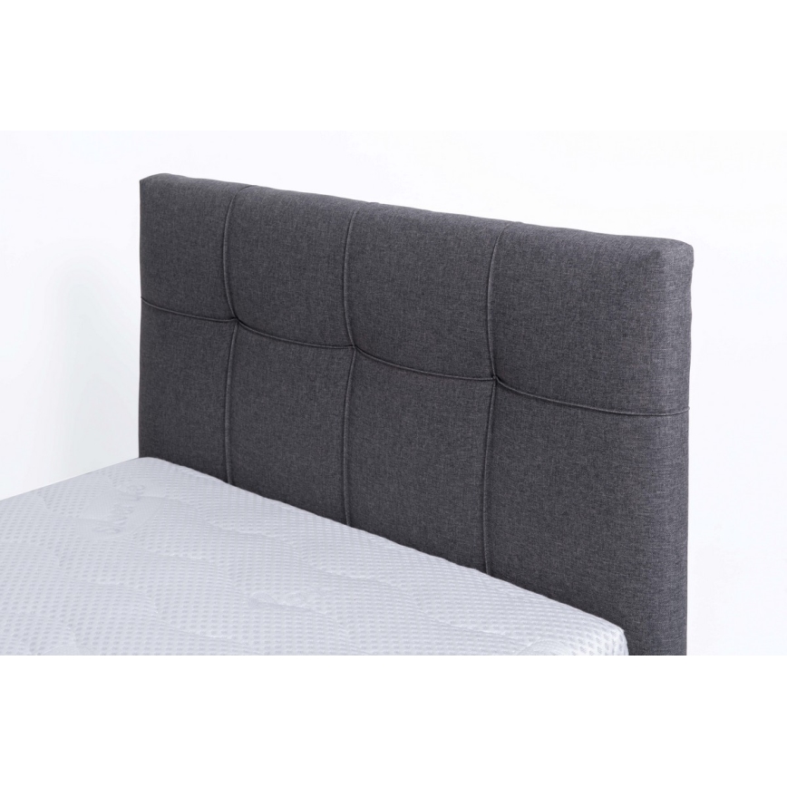 Letto imbottito con materasso e spazio di archiviazione MARIA ONE 90x200 cm grigio