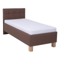 Letto imbottito con materasso e spazio di archiviazione MARIA ONE 90x200 cm marrone