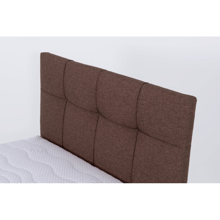 Letto imbottito con materasso e spazio di archiviazione MARIA ONE 90x200 cm marrone