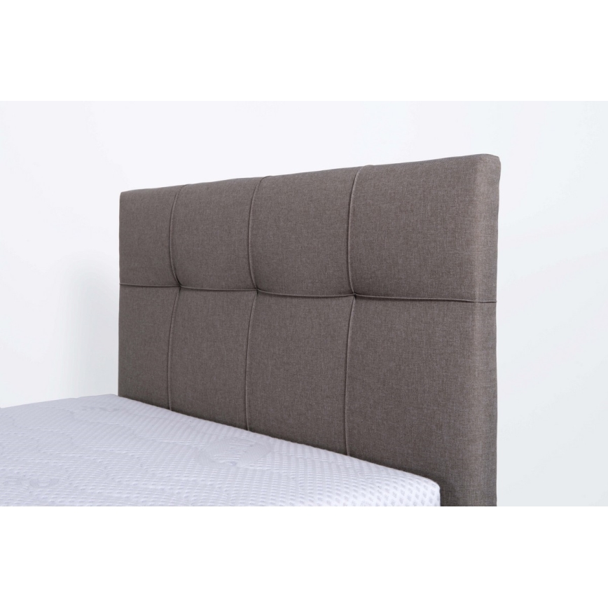 Letto imbottito con materasso e spazio di archiviazione MARIA ONE 90x200 cm taupe