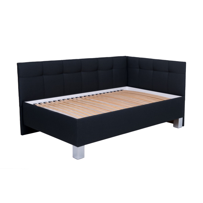 Letto imbottito con materasso e spazio di archiviazione MARIA PETITE 120x200 cm antracite