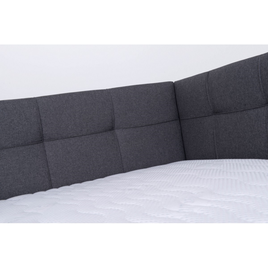 Letto imbottito con materasso e spazio di archiviazione MARIA PETITE 120x200 cm grigio