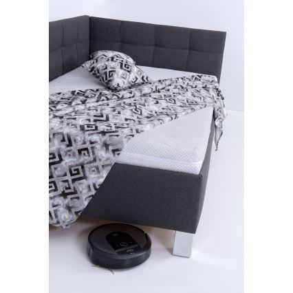 Letto imbottito con materasso e spazio di archiviazione MARIA PETITE 120x200 cm grigio