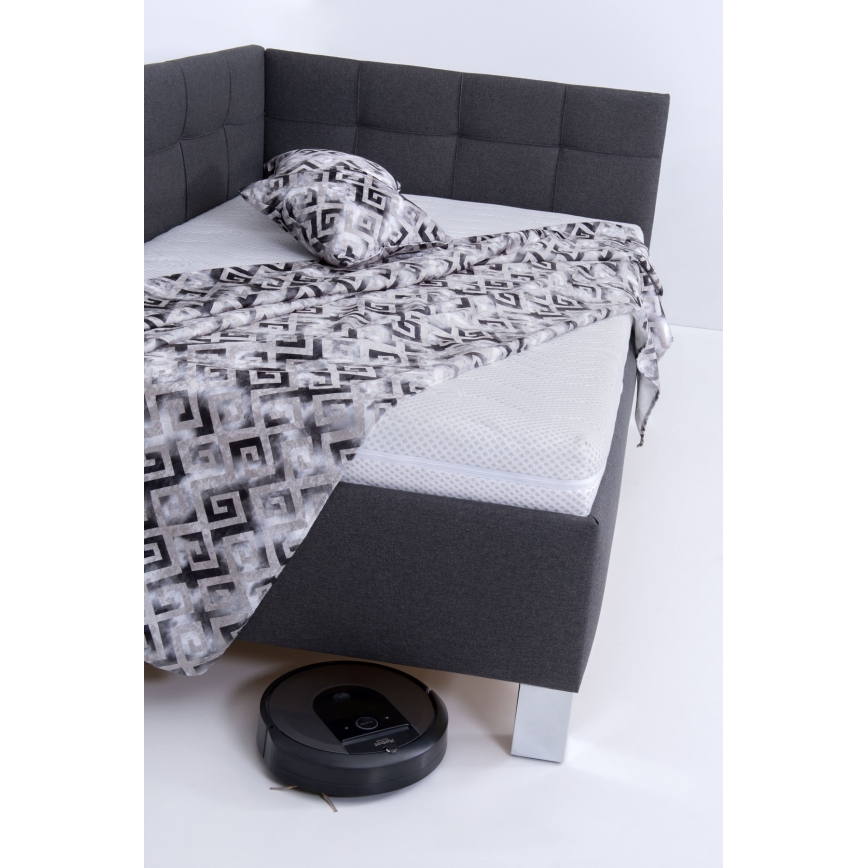 Letto imbottito con materasso e spazio di archiviazione MARIA PETITE 120x200 cm grigio