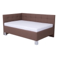 Letto imbottito con materasso e spazio di archiviazione MARIA PETITE 120x200 cm marrone