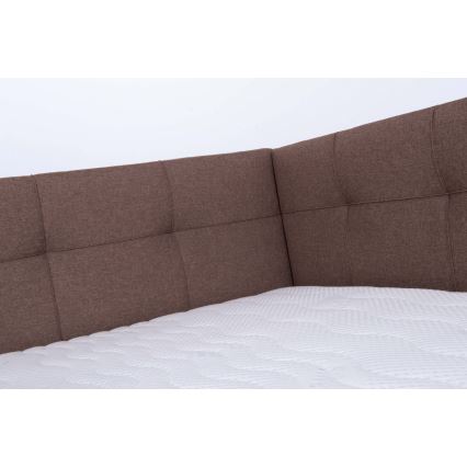 Letto imbottito con materasso e spazio di archiviazione MARIA PETITE 120x200 cm marrone