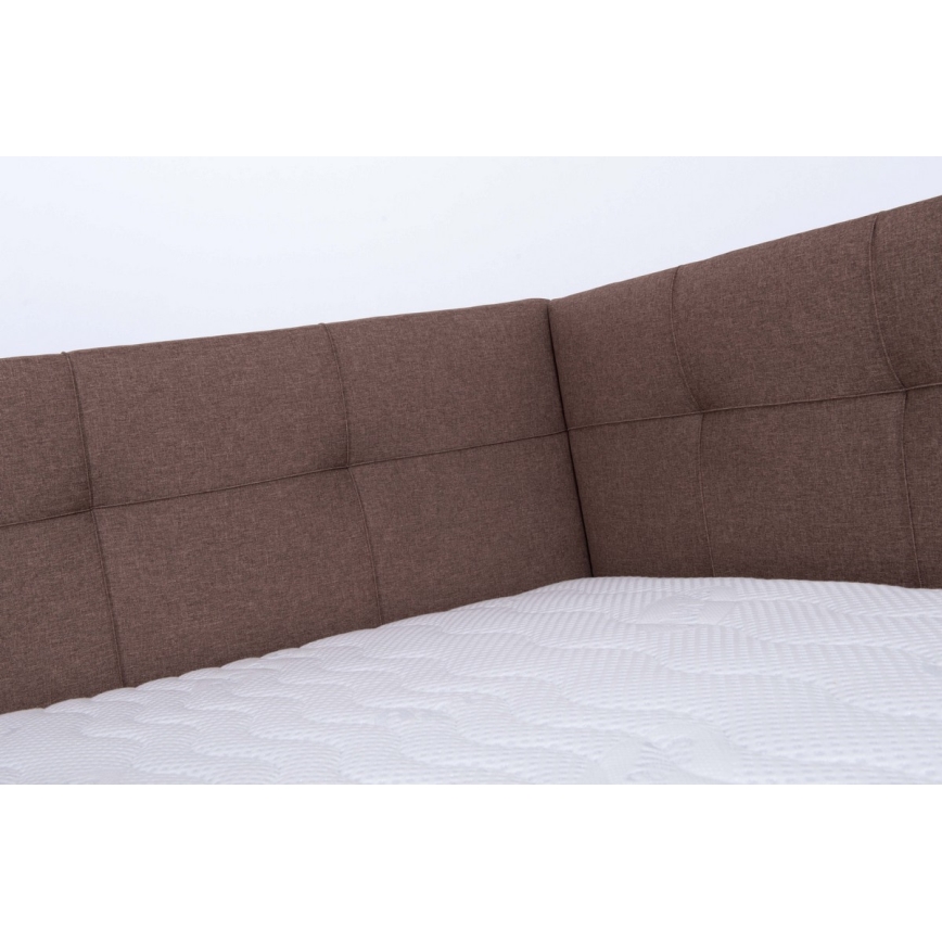 Letto imbottito con materasso e spazio di archiviazione MARIA PETITE 120x200 cm marrone