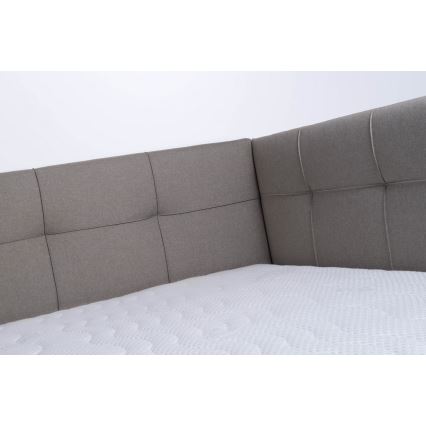 Letto imbottito con materasso e spazio di archiviazione MARIA PETITE 120x200 cm taupe