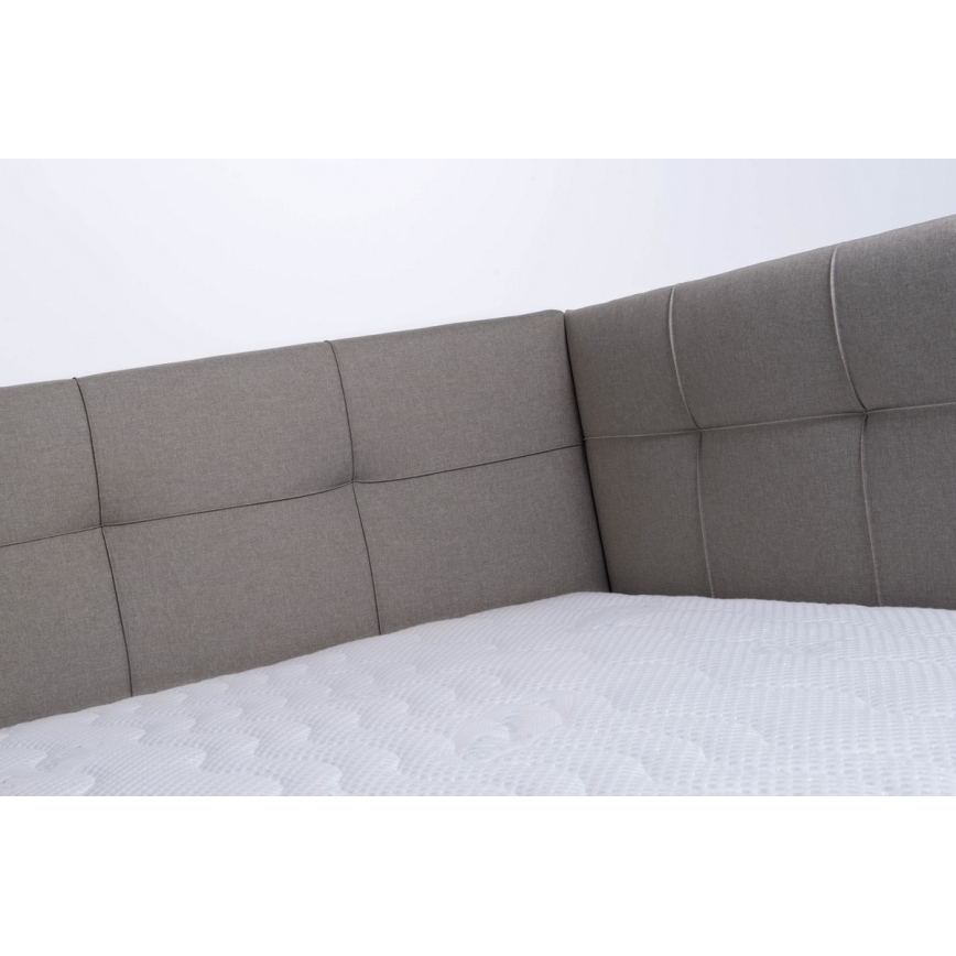 Letto imbottito con materasso e spazio di archiviazione MARIA PETITE 120x200 cm taupe