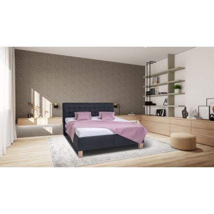 Letto imbottito con materasso e spazio di archiviazione VIOLET 160x200 cm antracite