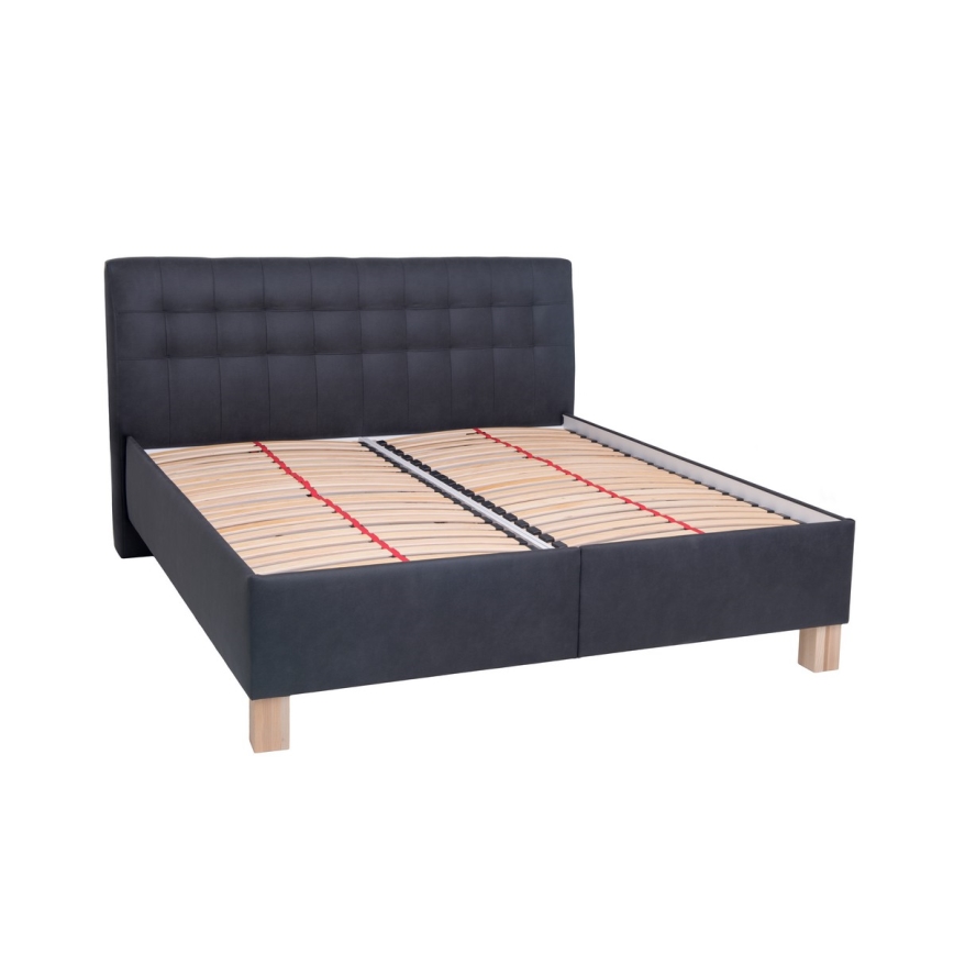 Letto imbottito con materasso e spazio di archiviazione VIOLET 160x200 cm antracite