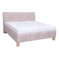 Letto imbottito con materasso e spazio di archiviazione VIOLET 160x200 cm beige