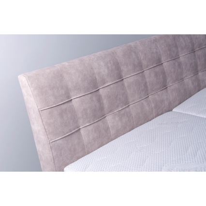 Letto imbottito con materasso e spazio di archiviazione VIOLET 160x200 cm beige