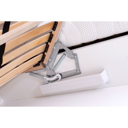 Letto imbottito con materasso e spazio di archiviazione VIOLET 160x200 cm beige