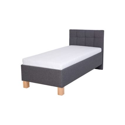 Letto imbottito con materasso e vano contenitore MARIA ONE 90x200 cm grigio