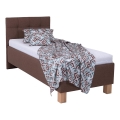 Letto imbottito con materasso e vano contenitore MARIA ONE 90x200 cm, marrone