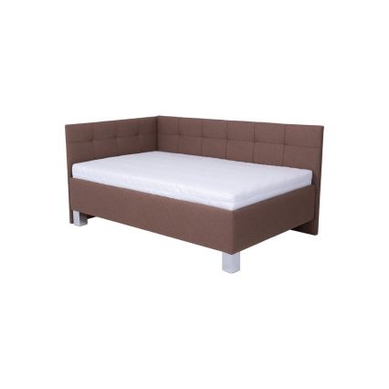 Letto imbottito con materasso e vano contenitore MARIA PETITE 120x200 cm marrone
