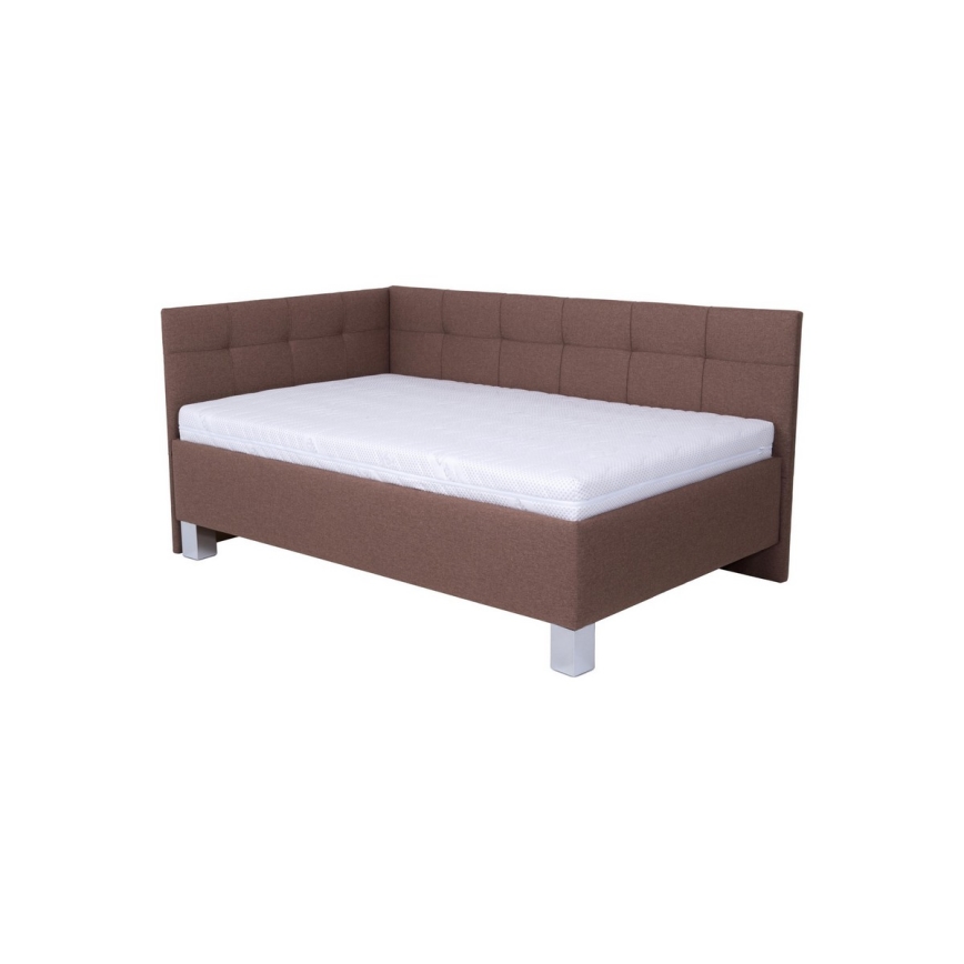 Letto imbottito con materasso e vano contenitore MARIA PETITE 120x200 cm marrone