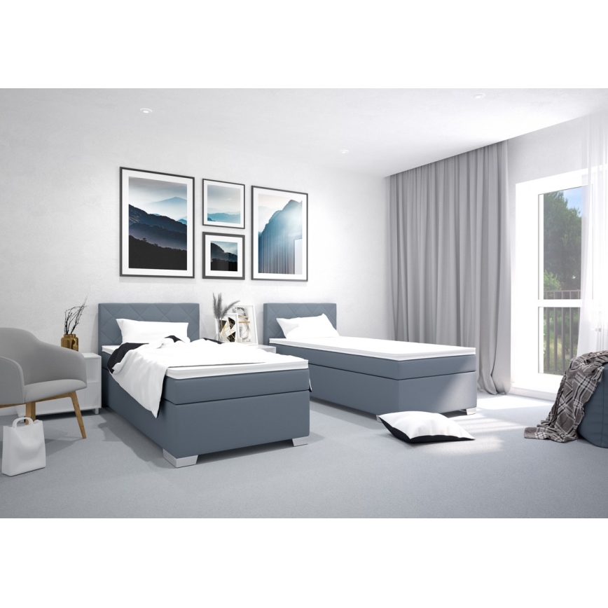 Letto imbottito con materasso IDA 90x200 cm blu
