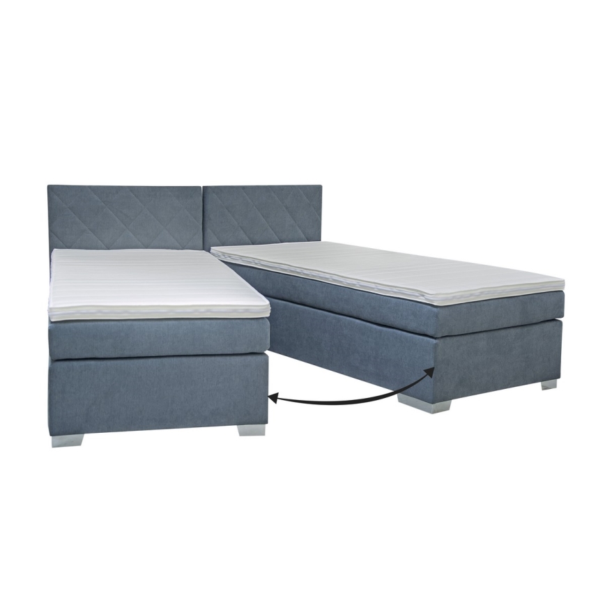 Letto imbottito con materasso IDA 90x200 cm blu
