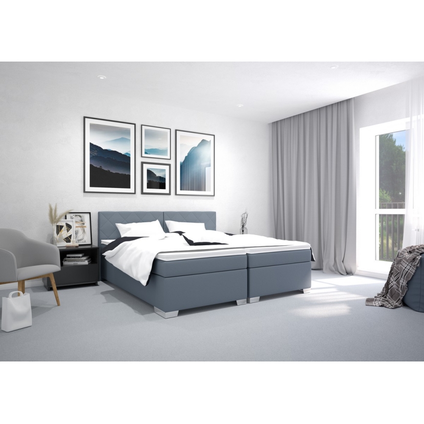 Letto imbottito con materasso IDA 90x200 cm blu