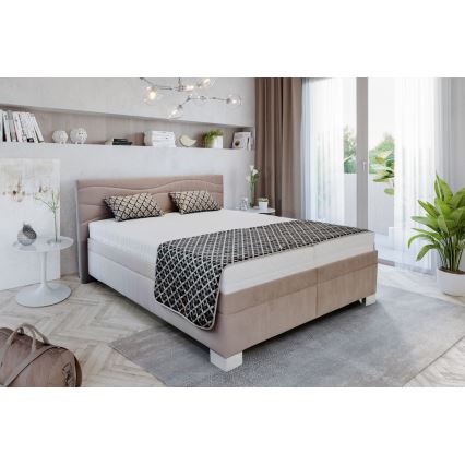 Letto imbottito con materasso WINDSOR 180x200 cm beige