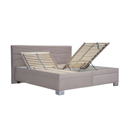 Letto imbottito con materasso WINDSOR 180x200 cm beige