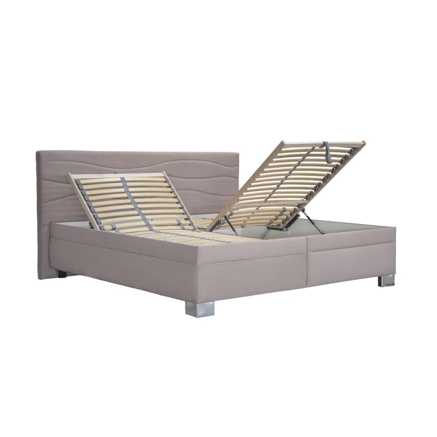 Letto imbottito con materasso WINDSOR 180x200 cm beige