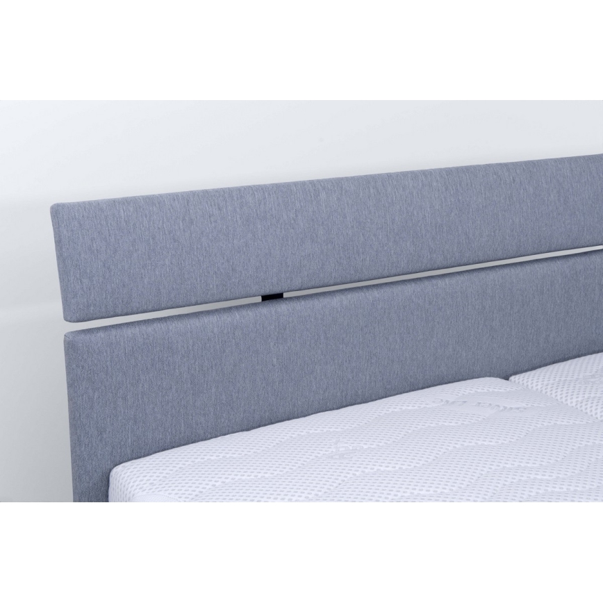 Letto imbottito con spazio di archiviazione senza materasso ALIS 180x200 cm grigio chiaro