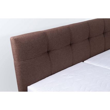Letto imbottito con spazio di archiviazione senza materasso MARIA 160x200 cm marrone