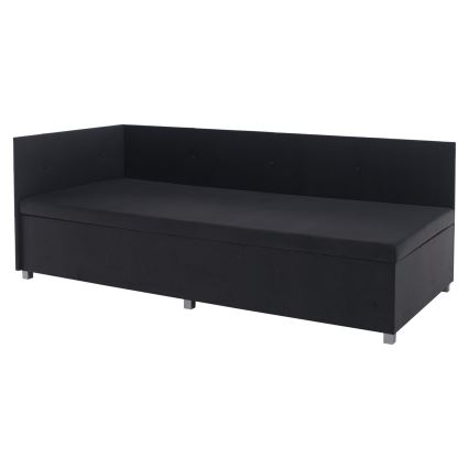 Letto imbottito con testiera universale e contenitore AMSTERDAM 90x200 cm, grigio