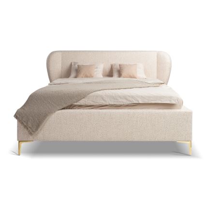 Letto imbottito DALIA 160x200 cm senza materasso, beige