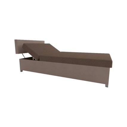 Divano-letto imbottito reclinabile con vano contenitore DALLAS 108x205 cm marrone/marrone scuro