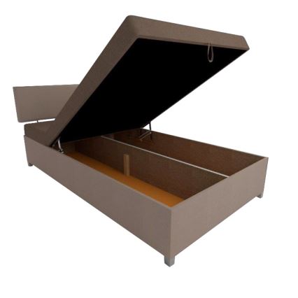 Divano-letto imbottito reclinabile con vano contenitore DALLAS 108x205 cm marrone/marrone scuro