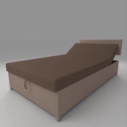 Divano-letto imbottito reclinabile con vano contenitore DALLAS 108x205 cm marrone/marrone scuro