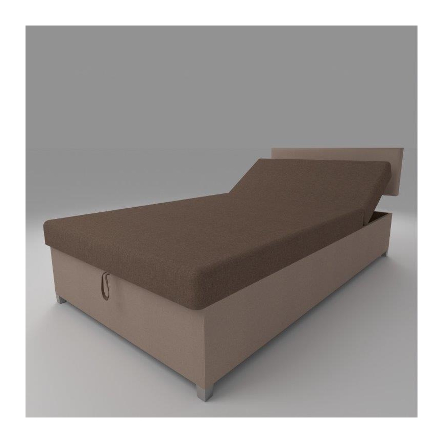 Divano-letto imbottito reclinabile con vano contenitore DALLAS 108x205 cm marrone/marrone scuro