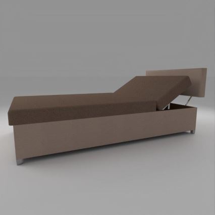 Divano-letto imbottito reclinabile con vano contenitore DALLAS 108x205 cm marrone/marrone scuro